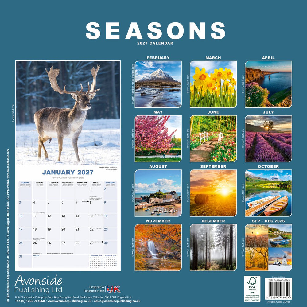 The Seasons 12'' Calendar 2027