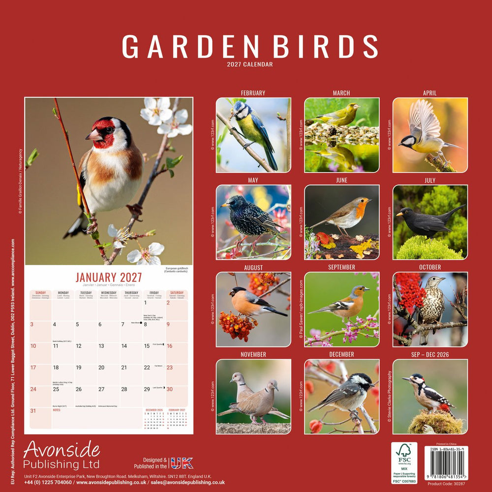 Garden Birds 12'' Calendar 2027