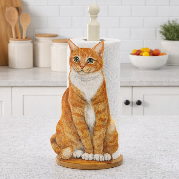 Ginger Cat Kitchen Roll Holder