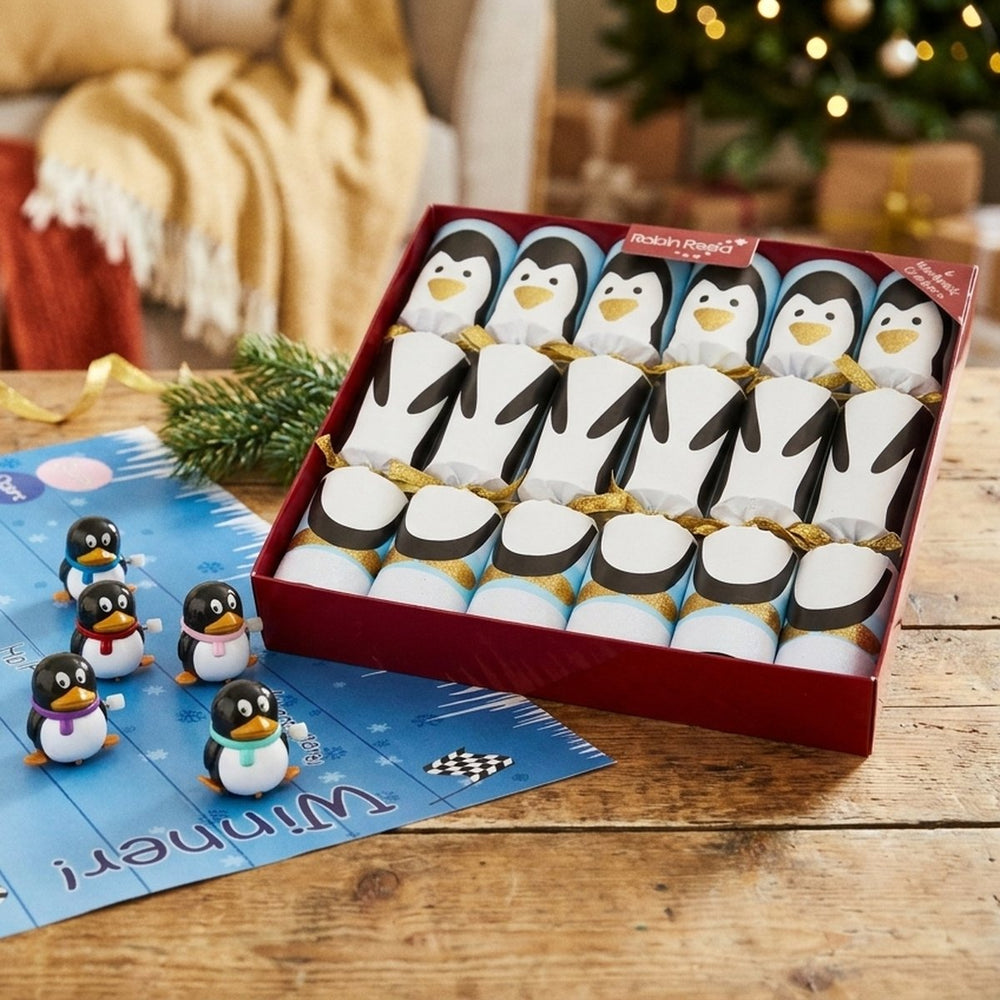 6 Racing Penguin Crackers