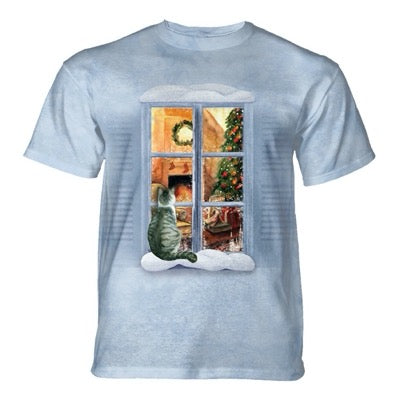 Magic Blue Christmas Cat T-Shirt S