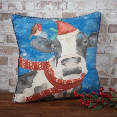 Christmas Cow Cushion