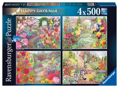 Glorious Gardens 4 x 500-Piece Jigsaws