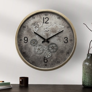 Antiqued Silver Cog Clock