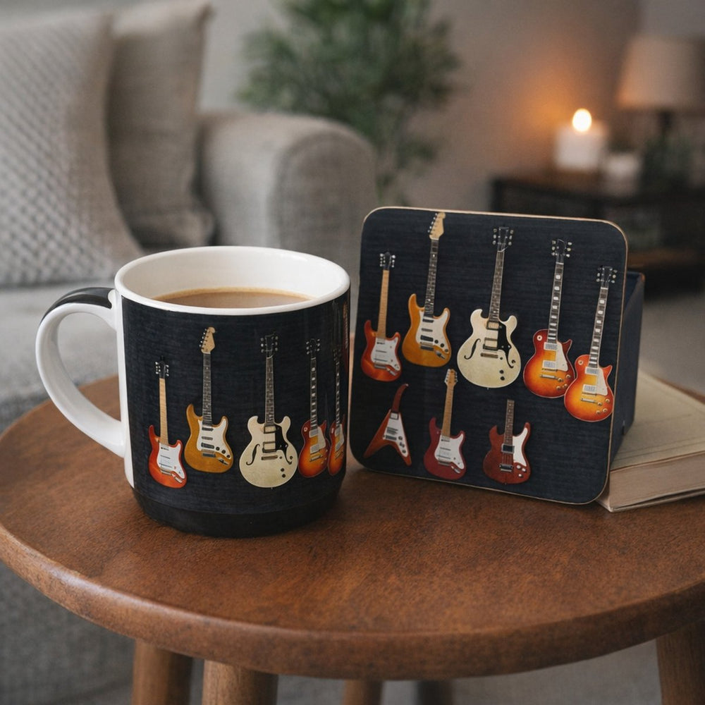 Classic Guitar Mug and Coaster Set