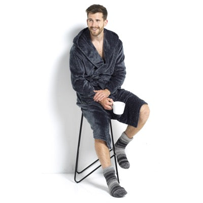 Mens Flannel Fleece Dressing Gown
