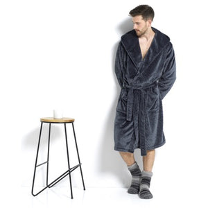 Mens Flannel Fleece Dressing Gown