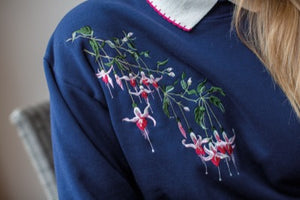 Navy Fuchsia Jersey Top