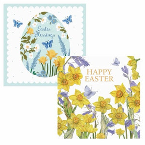 Floral Egg & Daffodils Easter Cards