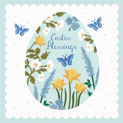 Floral Egg & Daffodils Easter Cards
