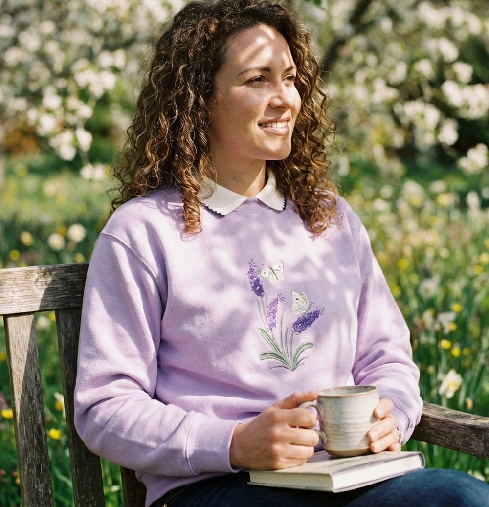 Butterfly & Lavender Jersey Top