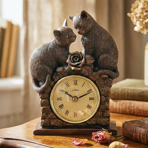 Bronze Cat Clock