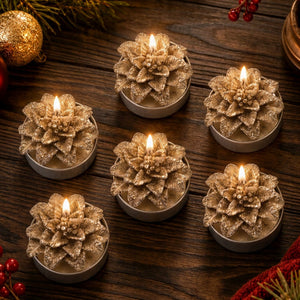 Poinsettia Tealight Set