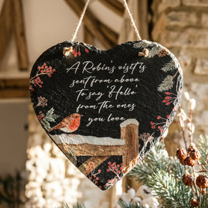 Robins Hanging Heart Slate