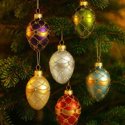 Multi Coloured glass Baubles Set of 6