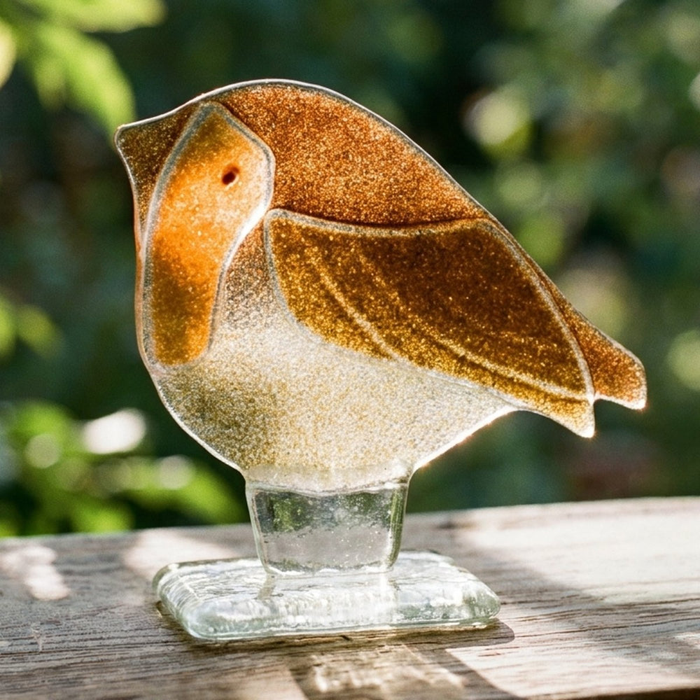 Glass Robin Ornament