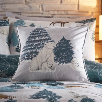 Polar Bear Scene Cushion