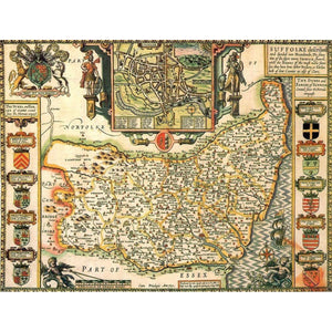 1610 Historical Map of Suffolk 1000-piece Jigsaw