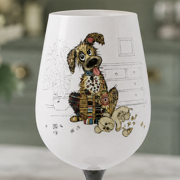 Murphy Mutt Wine Glass