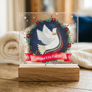 Peace on Earth Glass Plaque