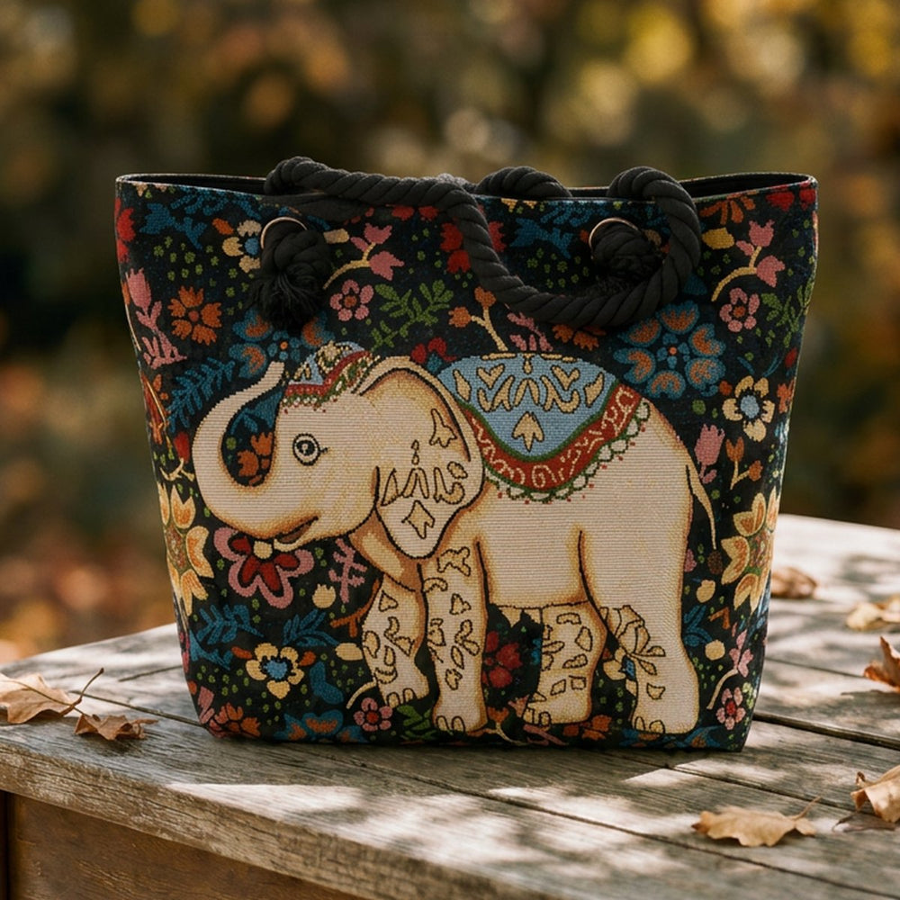 Regal Elephant Tapestry Tote Bag