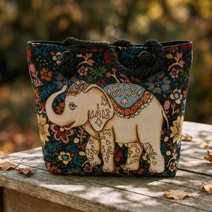 Regal Elephant Tapestry Tote Bag