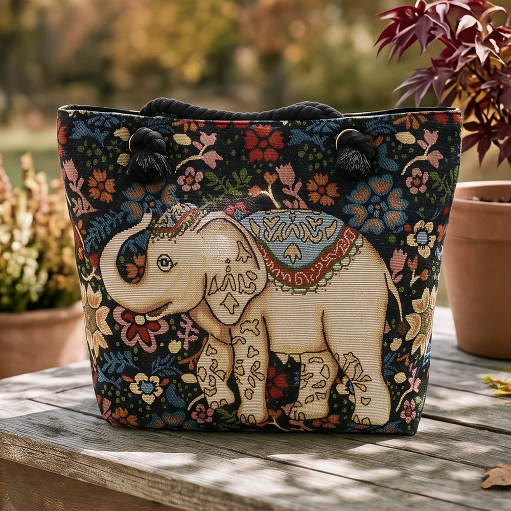 Regal Elephant Tapestry Tote Bag
