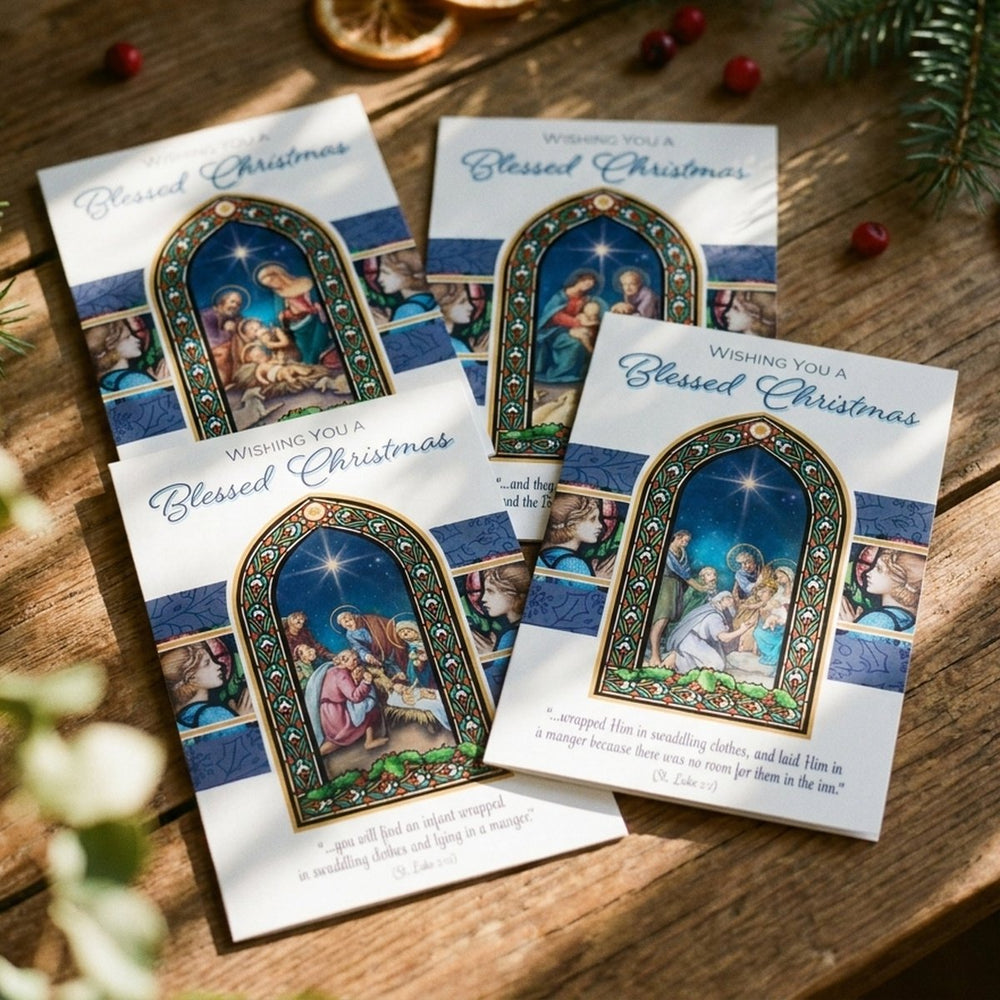 Stained Glass Window Christmas Cards