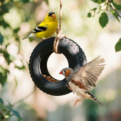 Tyre Ring Bird Feeder