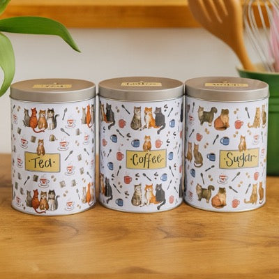 Marvellous Moggies Tea, Coffee & Sugar Tins