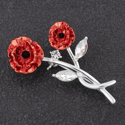 Frilly Poppy Crossover Brooch