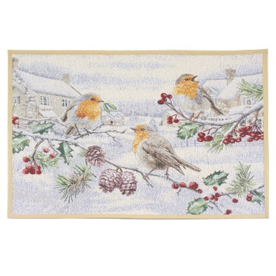 Christmas Robins Door Mat
