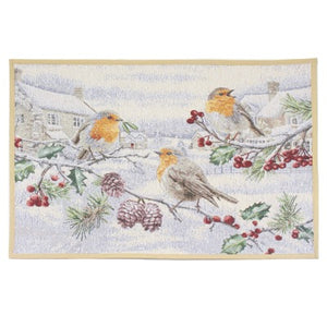 Christmas Robins Door Mat