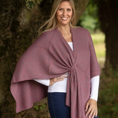 Rib Pink Poncho