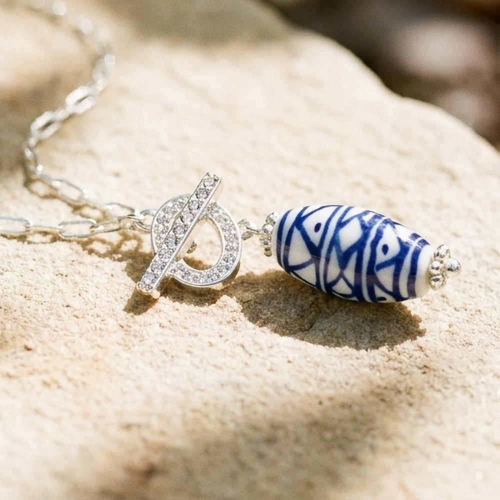 Ceramic Aztec T-Bar Necklace