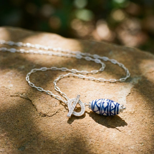 Ceramic Aztec T-Bar Necklace