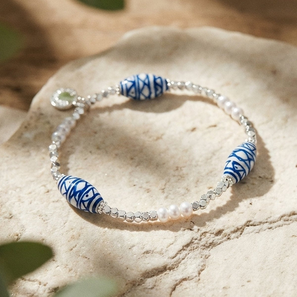 Ceramic Aztec Pearl Bracelet