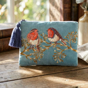 Robin Embroidered Purse