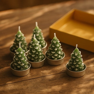 Set of 6 Christmas Tree Candles