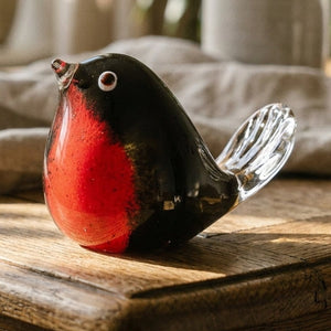 Red Robin Glass Ornament