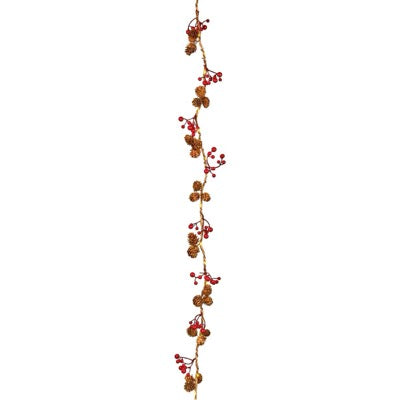 Red Berry and Pine Cone Garland