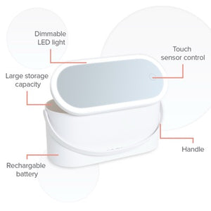 Portable LED Mirror Cosmetic Case