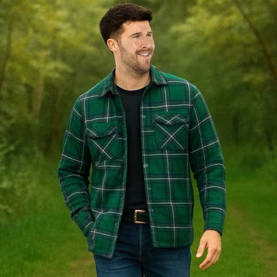 Mens Quilted Check Shirt