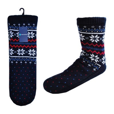 Mens Fairisle Slipper Socks