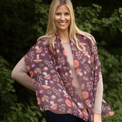 Aubergine Mushroom Scarf