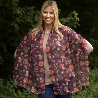 Aubergine Mushroom Scarf