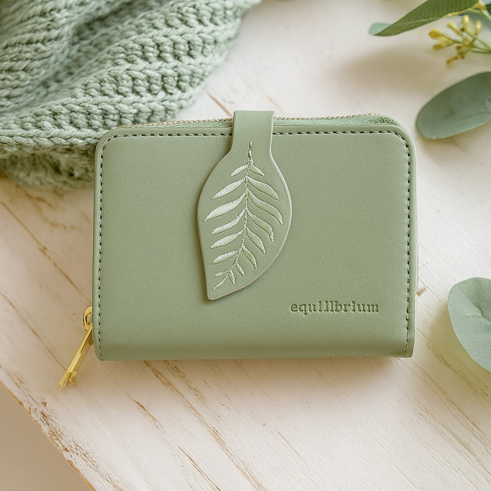 Embroidered Leaf Purse