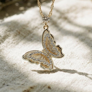 Filigree Mother Of Pearl Butterfly Necklace