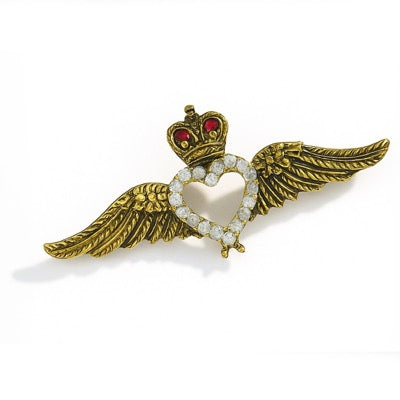 Vintage Sweetheart Wings Brooch