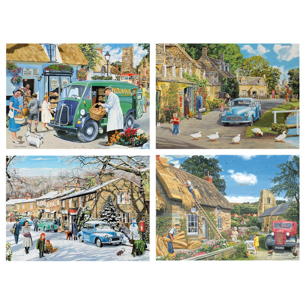 Village Life 4 x 500-Piece Jigsaws